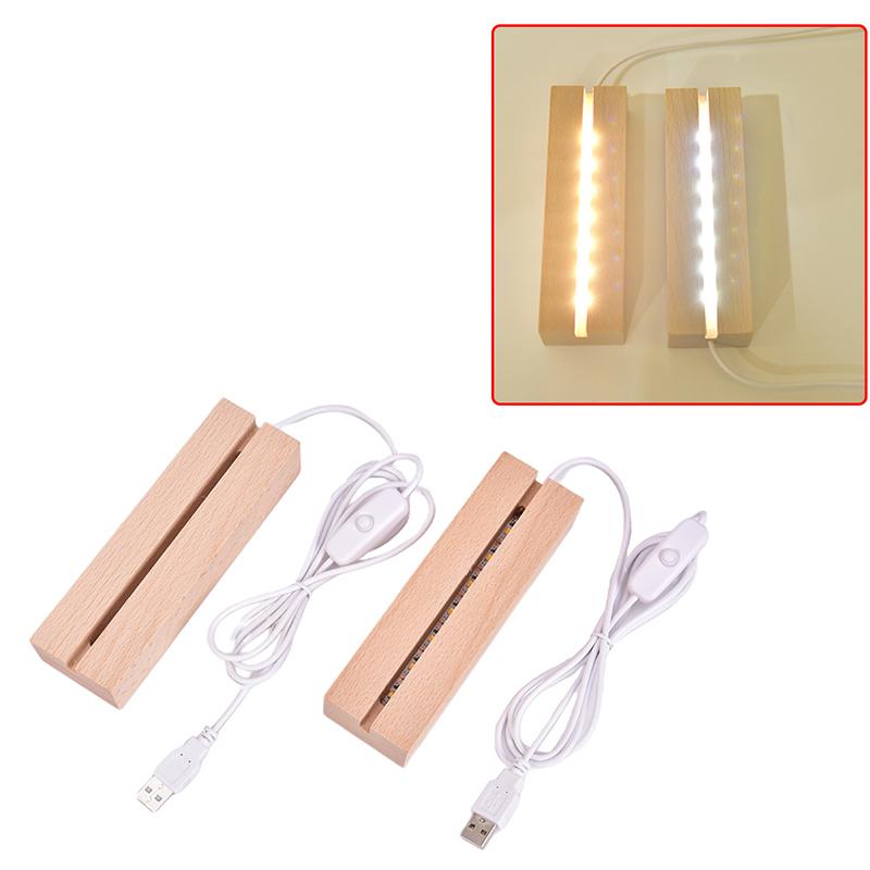 Product Introduction of Wooden Led Lamp Base USB Cable Switch Night Light 3D Led Night Lamp Base 10