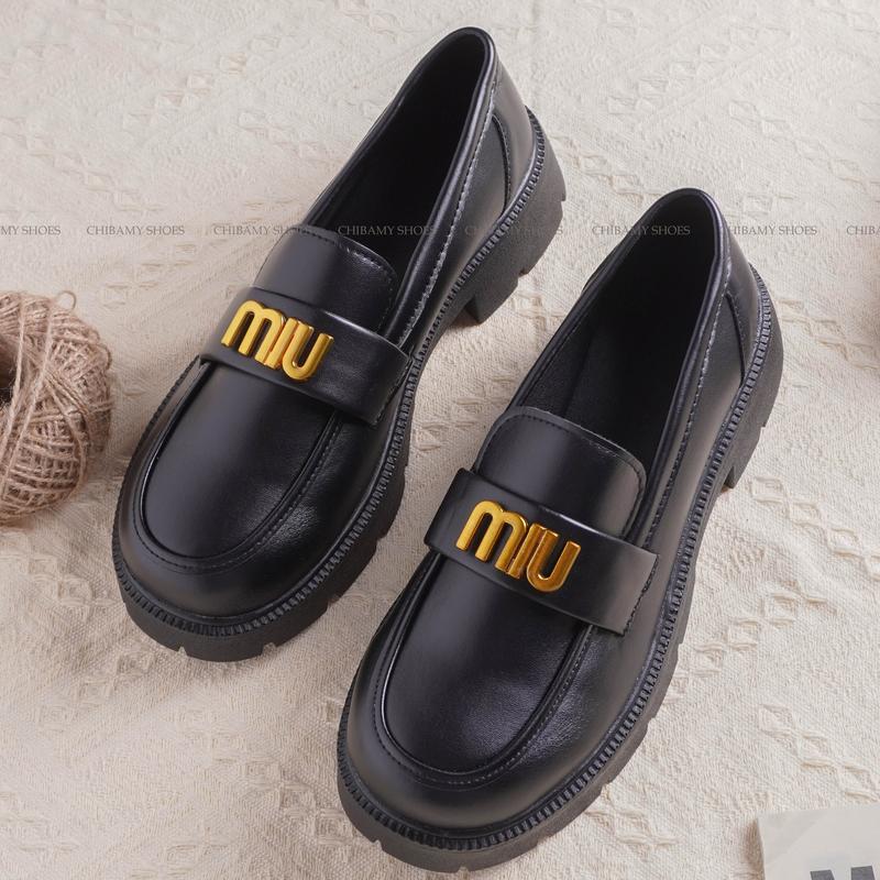 Giày đốc nữ chữ Mju Đồng, da mềm, đế răng cưa siêu nhẹ cao 4cm giày  mary 0