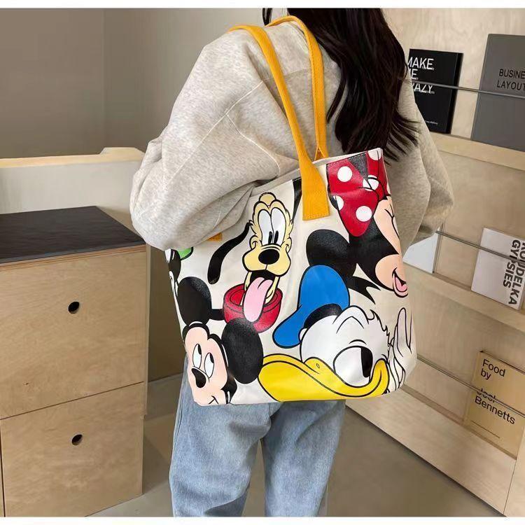 Product Introduction of New Mickey canvas bag schoolgirl large capacity cute cartoon goofy dog tote bag shoulder tote bag 15