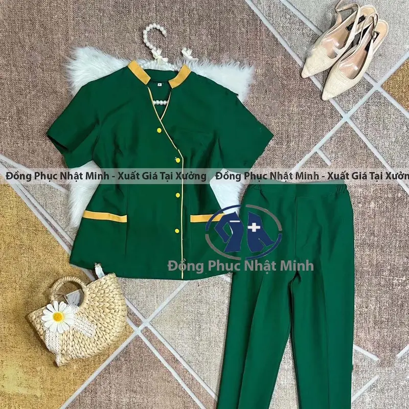 Đồng Phục Massage (Mát Xa), Đồng Phục Spa Vải Cotton Lạnh loại 1 . Hàng kỹ may chắc chắn cẩn thận Nữ Women Top ( Áo+ quân) dongphuc 8
