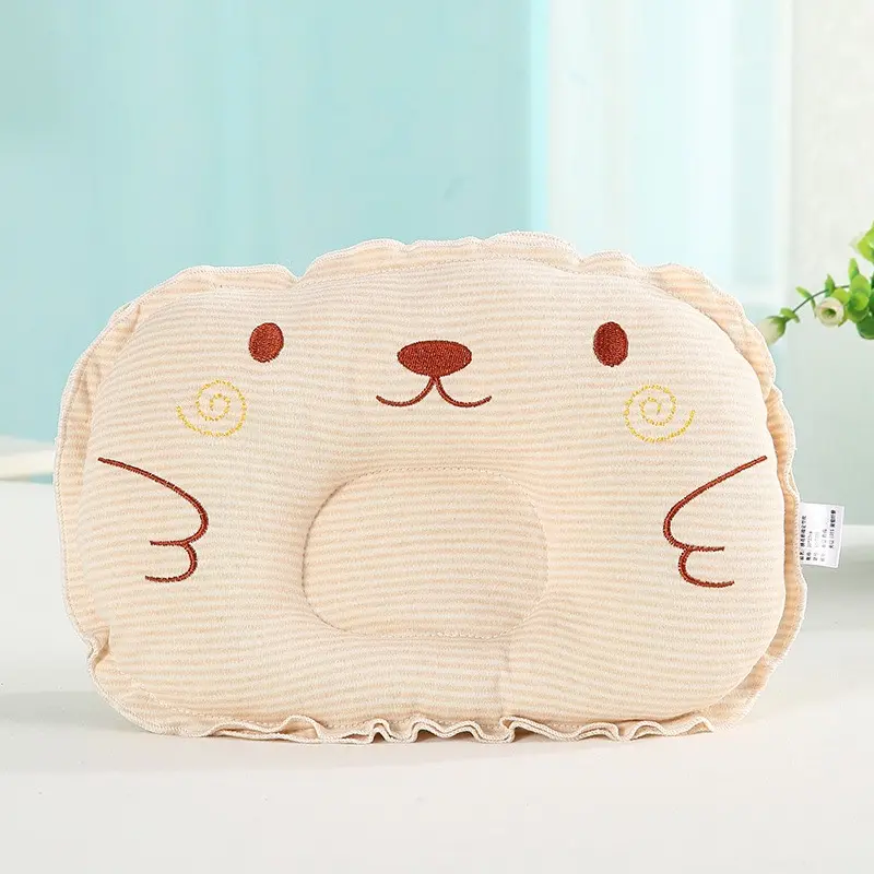 Gối Ngủ, Gối lõm chống méo đầu hình sư tử cho bé, kích thước 19x27cm, chất liệu bông mềm mại, phù hợp cho bé sơ sinh 3