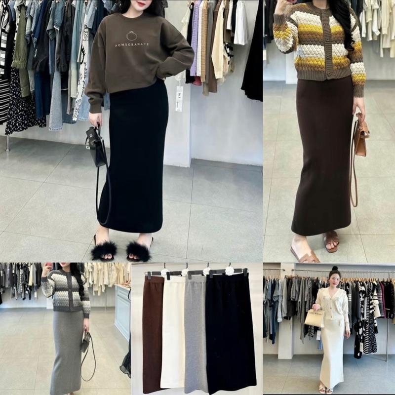 Chân váy len lông thỏ dáng dài hót Phương Bé Store Nữ Women