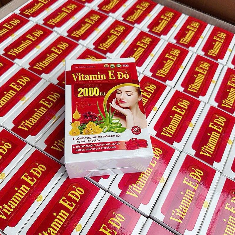 [COMBO 10 HỘP] Viên uống đẹ.p da vitamin E đỏ 2000IU. Hộp 30 viên. Hỗ trợ ch.ống lão hóa, gi.ảm thâm nám, cung cấp dưỡng chất giú.p sáng mịn da. tinhdau hoa anh thao 4