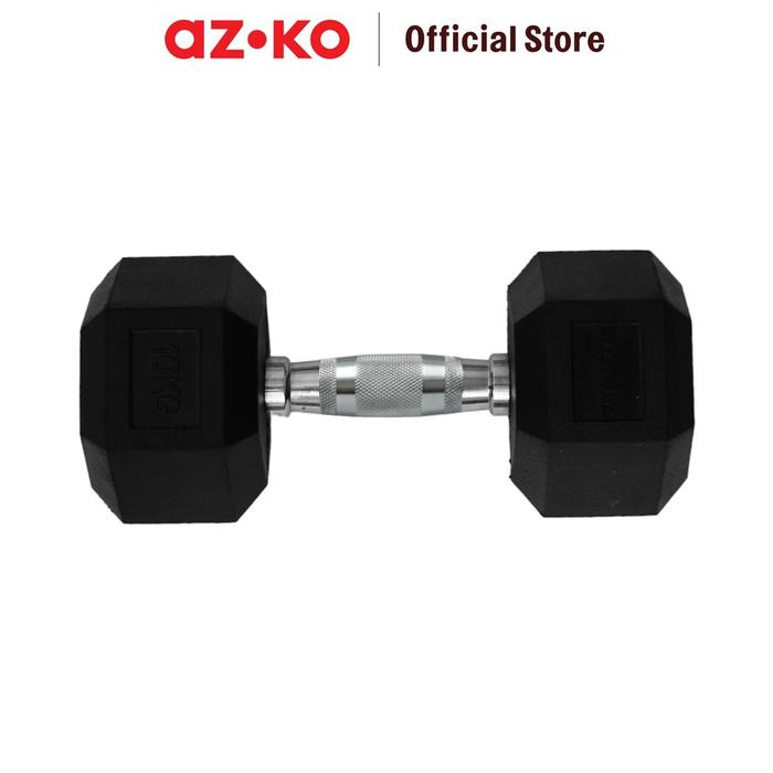 Gambar KINETIC DUMBBELL KARET HEXAGONAL 10 KG - HITAM dari AZKO ID Kota Administrasi Jakarta Pusat Tokopedia