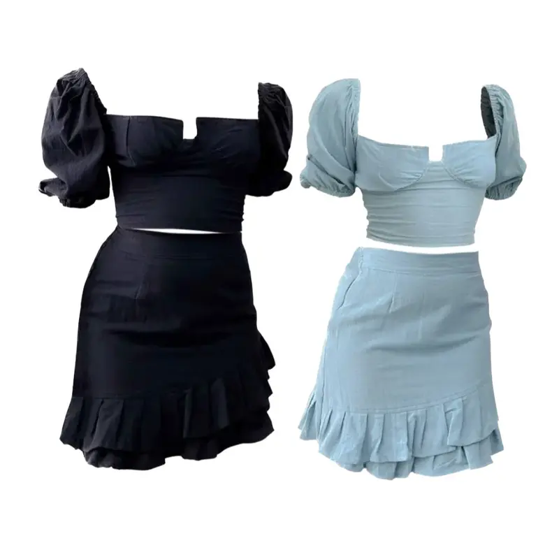 [GURLBUCKET] Canzy Set / Top / Skirt / Atasan / Rok / Oneset Linen “Pakaian Wanita” 0