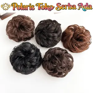 Polaris Toko Serba Ada Jepitan Rambut Palsu H1127 Konde Instan Dengan Jedai Aksesoris Rambut Cepol Wig Sanggul Keriting Elegant Bahan Berkualitas Ukuran 85 Cm Lebar 35 Cm