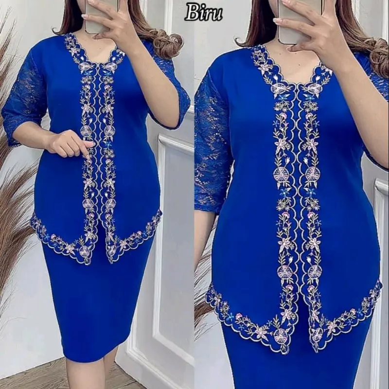 Setelan Rok 2670 Original Bordir  Mat : Scuba Import 2