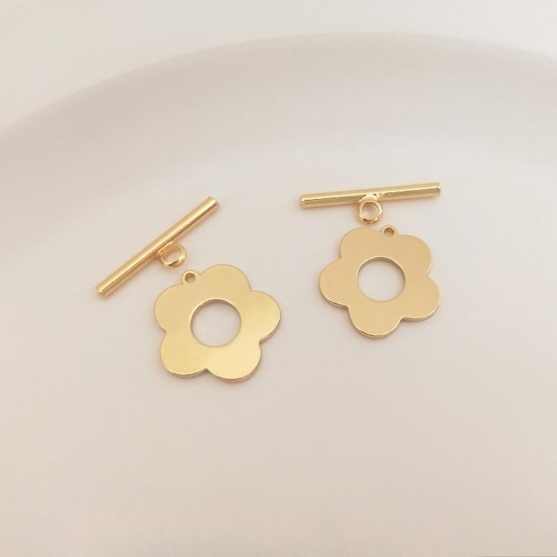 Product Introduction of OT Buckle, Necklace Buckle, 2 Sets, Wholesale, DIY, YY-88,14K, Gold Plated, Color Preserved, Flower Shaped, Plum Blossom, Bracelet Buckle, Crystal Beads, Links, Accessories 7