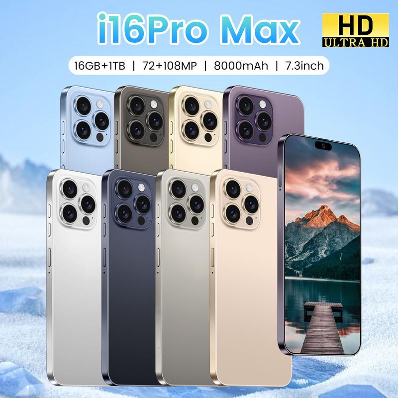 Điện Thoại Di Động, Xuyên Biên Giới, I16ProMax, Điện Thoại Thông Minh, 16G + 1TB, Còn Hàng, Đảo Thông Minh, Màn Hình Lớn 7.3, Camera Siêu Rõ, Pin Siêu Bền Tích Hợp, So Với Vsmart Live 1