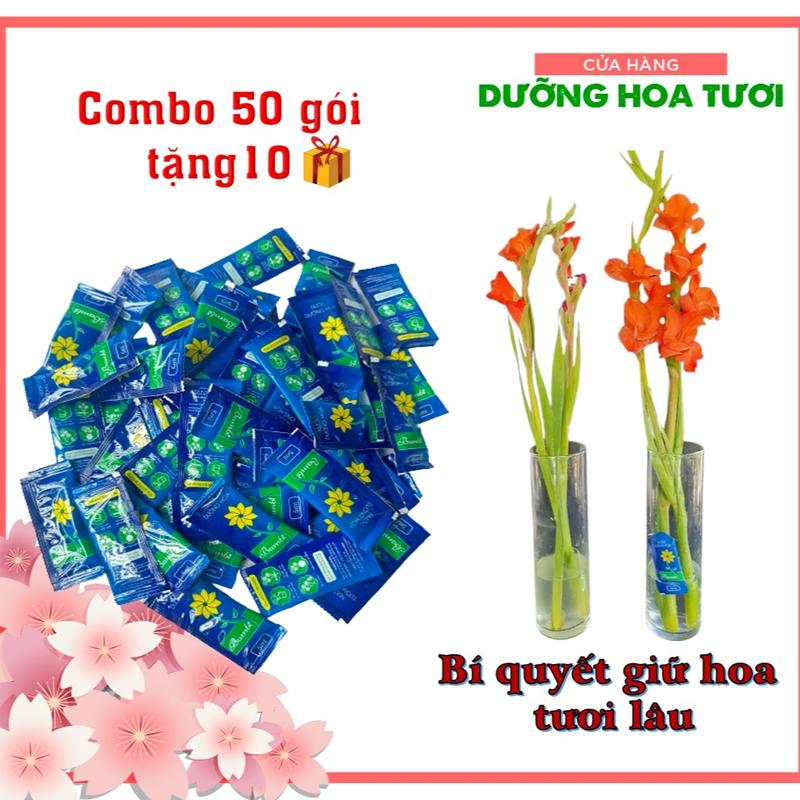 Combo 50 gói nước dưỡng hoa tươi lâu Bambi, dưỡng hoa tươi lâu