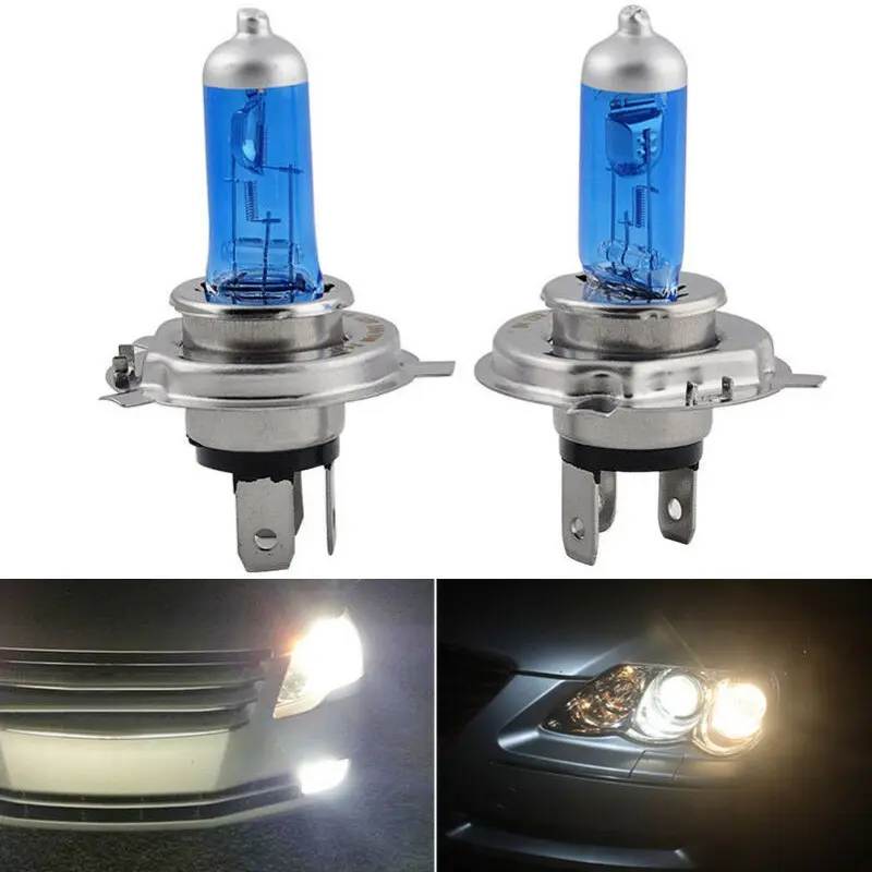 2pcs H4/HB2 9003 Warm white12V 55W 6000K Bright Light Halogen Headlight Bulb