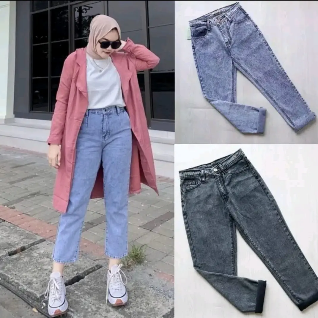 Celana Boyfrands Jeans Wanita Bawah Tebal Nyaman Panjang