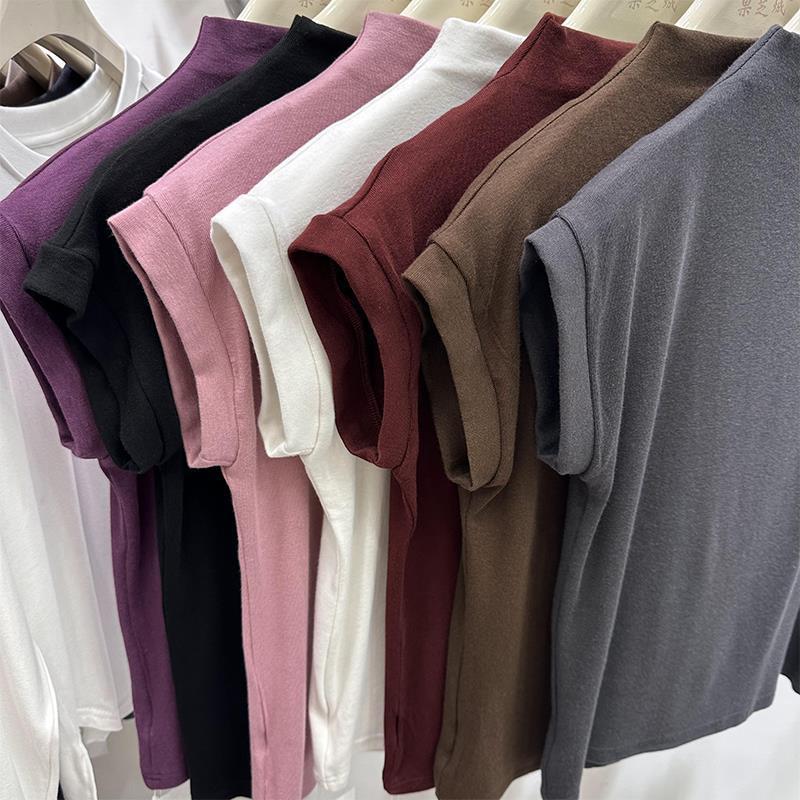 Product Introduction of Áo Thun Cổ Lọ Nửa, ngắn Tay Áo, Áo Dệt Kim, Dành Cho Nữ, Phong Cách Mới Mùa Thu Và Mùa Hè, Áo Sơ Mi Cơ Sở Lớp Bên Trong, Dễ Thương Và Gợi Cảm, Dễ Phối Đồ Ngọt Ngào Và Cay, Năm 2025 17
