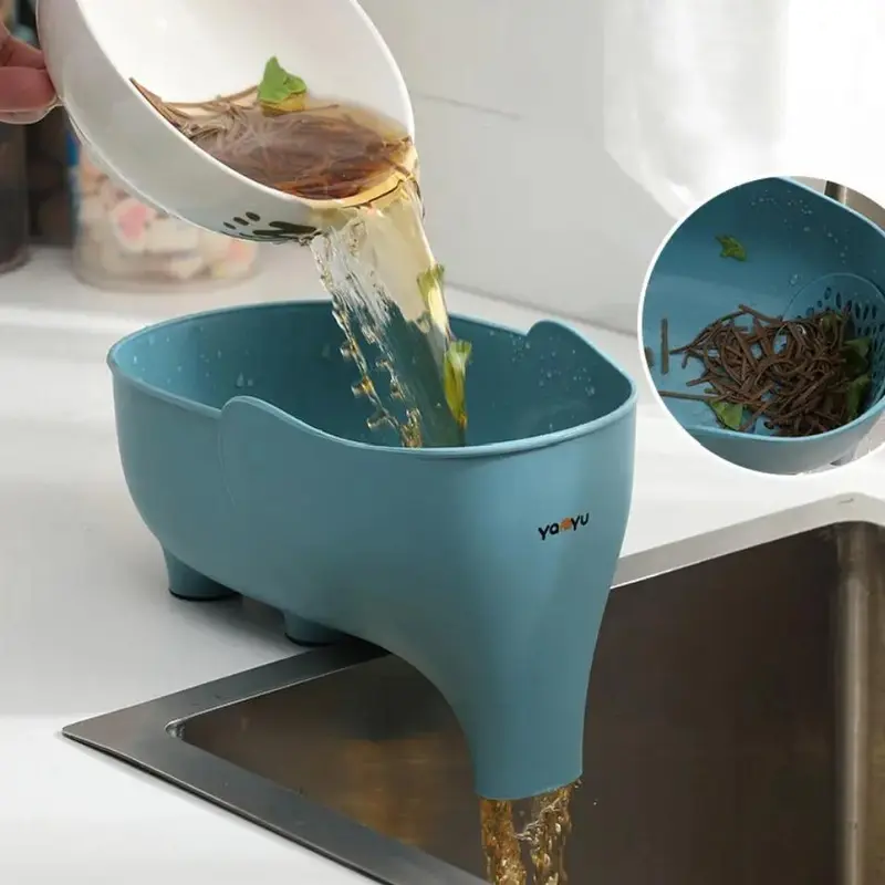 Elephant Design Kitchen Sink Drain Basket, Multifunctional Plastic Vegetable & Fruit Washing Basket, Modern Kitchen Gadgets, Summer for Gift 0