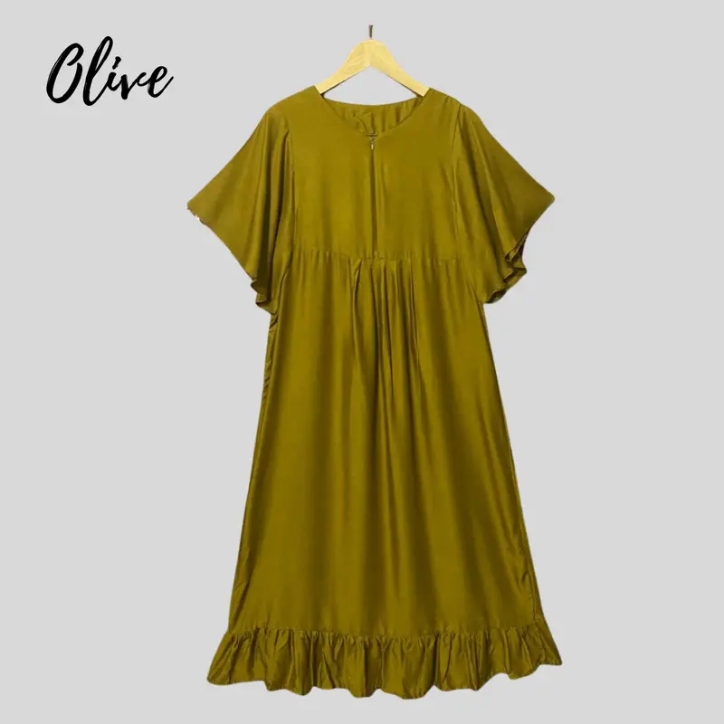 Daster Polos Starla Kekinian Adem Crinkle Busui Katun 1