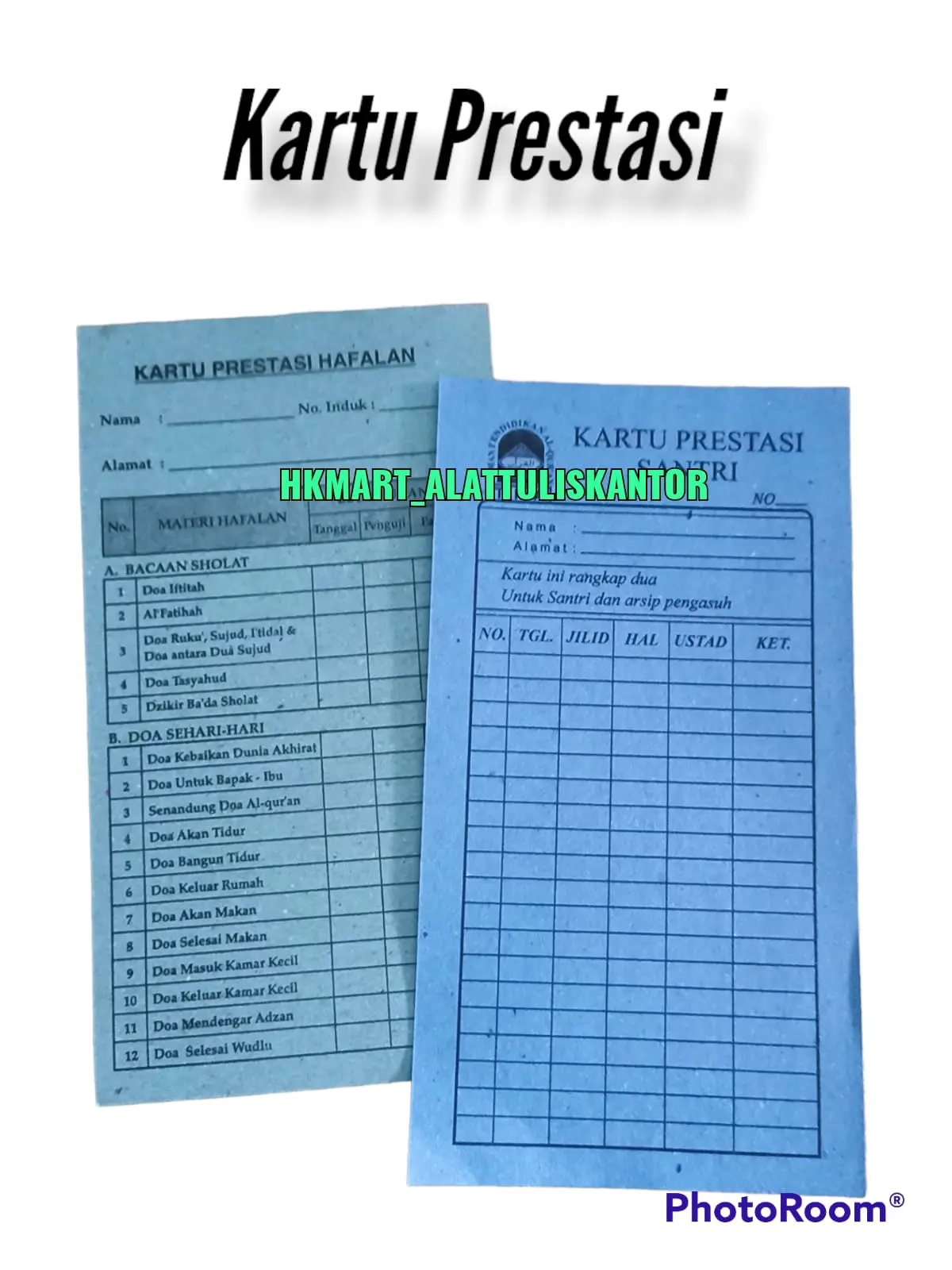 KARTU PRESTASI SANTRI DAN HAFALAN (isi 20)