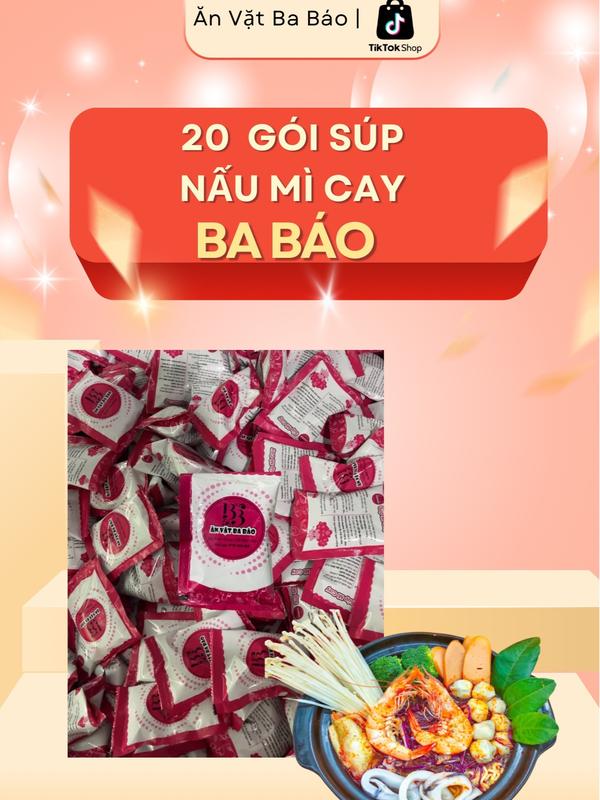 20  gói súp gia vị  cốt pha sẵn nấu MÌ CAY  tại nhà hương vị tại quán