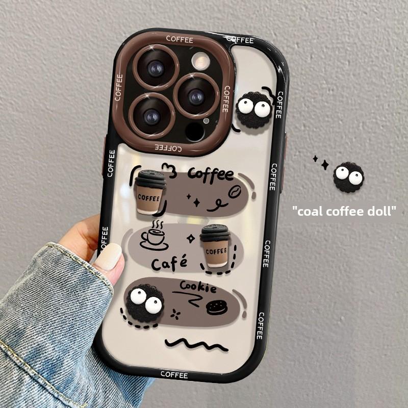 IPhone Suitable for Apple 14promax Phone Case Iphone13 Graffiti Coffee Briquette Doll 11/15 Silicone Funny /16 3