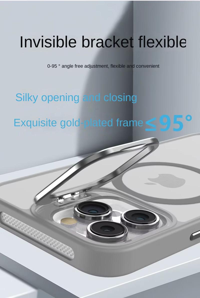 Product Introduction of Lens Holder Compatible with iPhone 16 Pro Max Phone Case Hollow Heat Dissipation Apple 15 Matte Magnetic Suction 14 Hard Cover 34