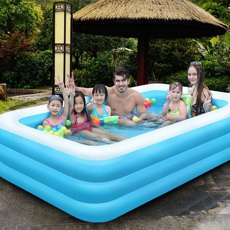 [SG local stock]Inflatable Swimming Pool 180*130*60cm Family - TikTok ...