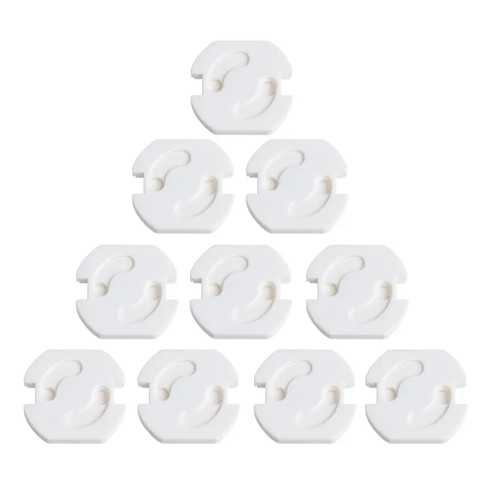 10pcs Power Socket Outlet Plug Protective White Cover Anti Electric Baby Safety Protector Double Security