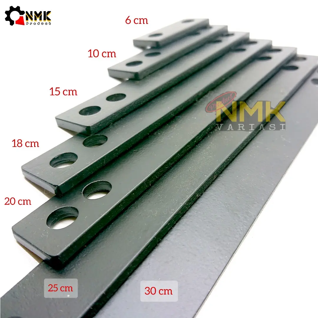 Breket Knalpot Plat Besi Tebal Lubang 10mm Lurus Universal Motor Panjang 6 10 15 18 20 25 30 Cm