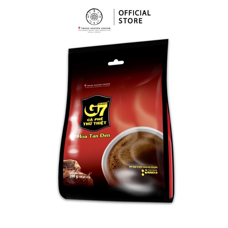 Trung Nguyên Legend Coffee Cà phê hòa tan đen G7 Bịch 100 gói vuông x 2 gr - Không đường Cafe