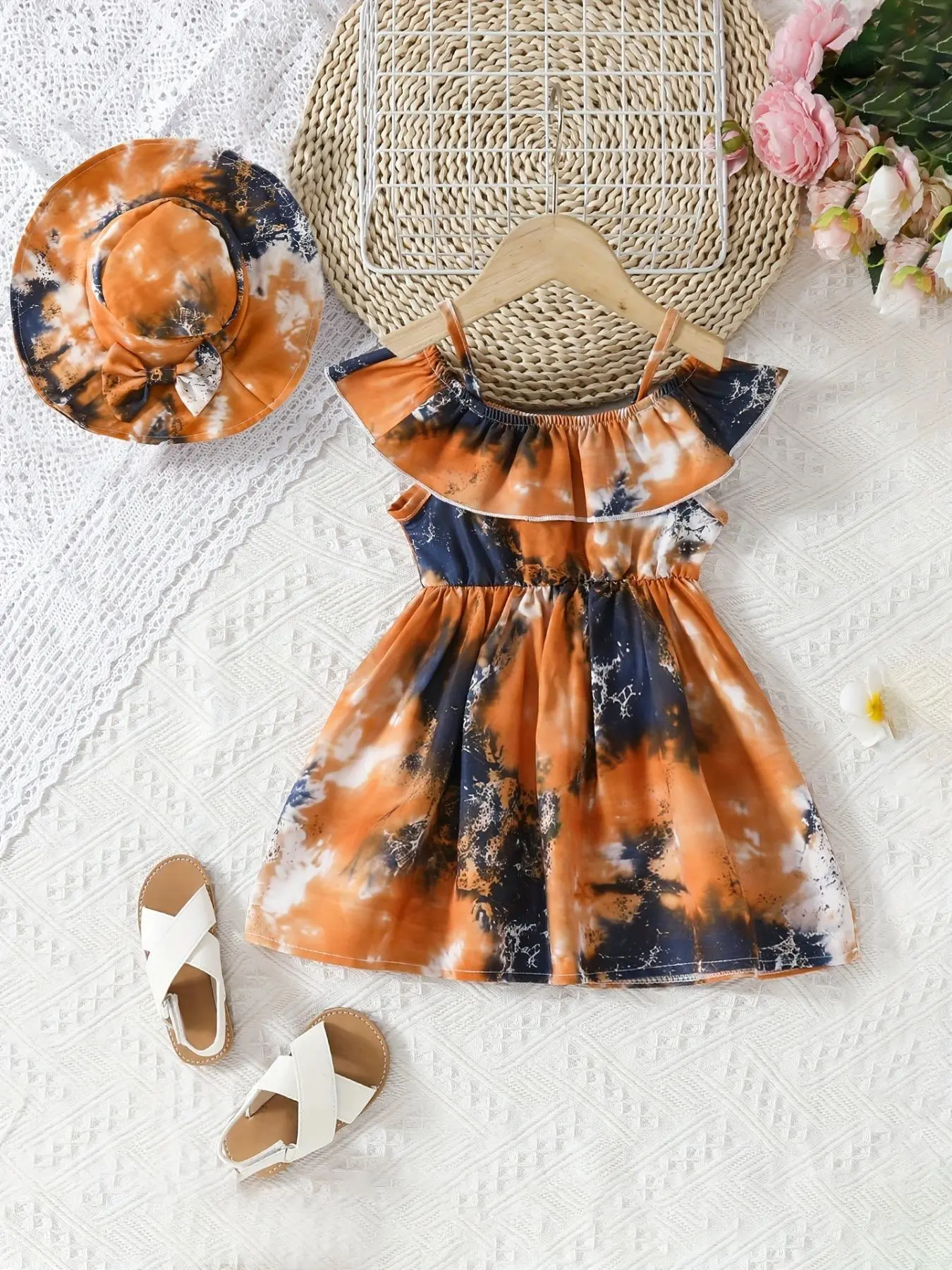 Girl's Dress with Hat, Cute Casual Dress for Daily Wear, Kids Clothing for All Seasons