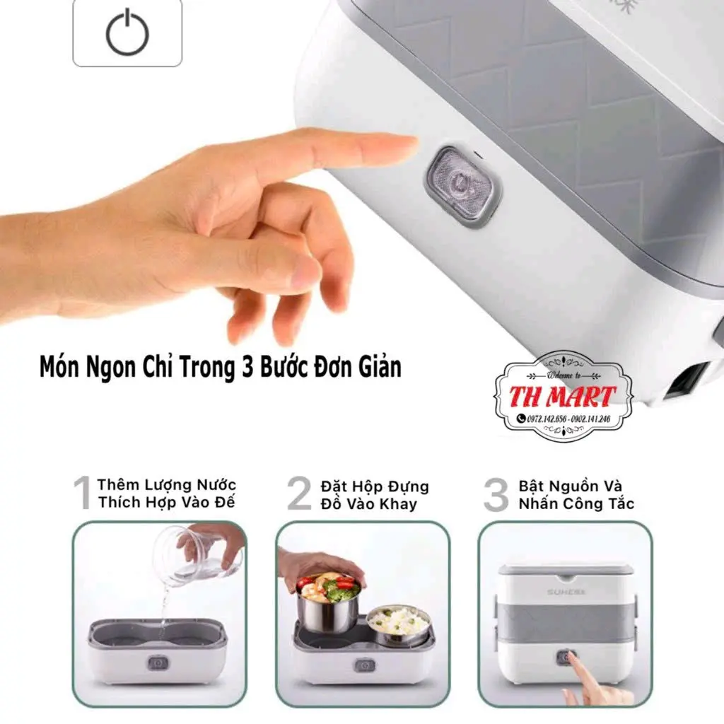 Hộp cơm cắm điện 2 tầng 4 ngăn Inox giữ nhiệt,tiện lợi
