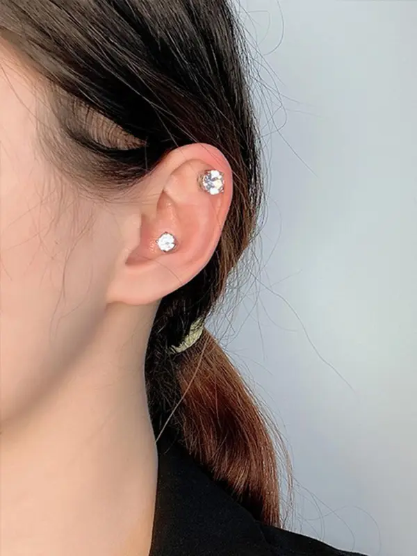 Magnetic Earrings Set, Fake Diamond Magnetic Earrings, Stainless Steel Non Pierced Earring Jewelry, Fashion Accessories for Men & Women 4