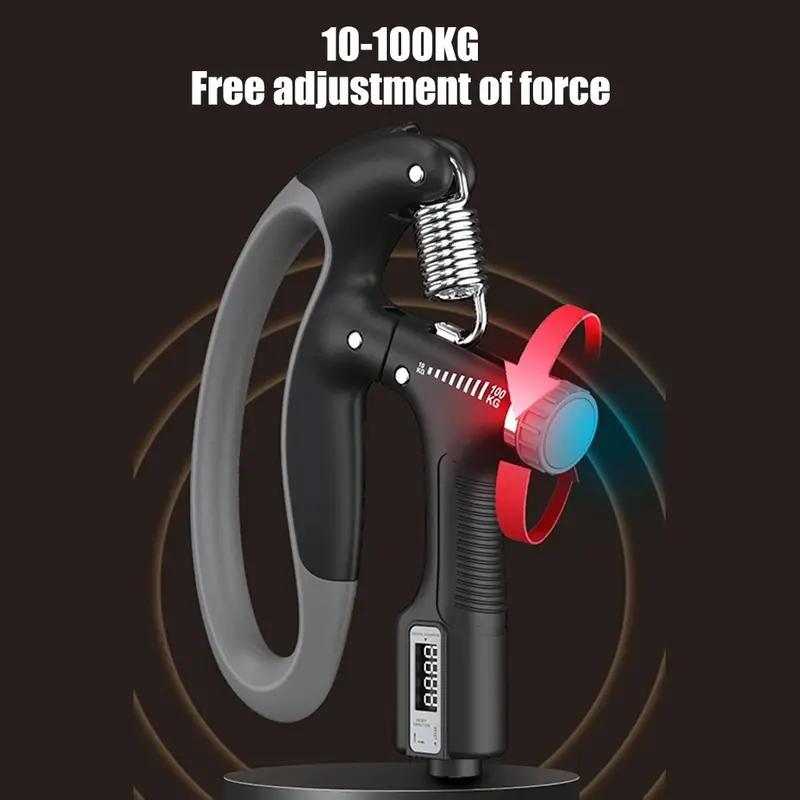 Dụng Cụ Kẹp Tay, DIDI, 10-100KG, Bộ Đếm Điện Tử, Dụng Cụ Kẹp Lò Xo Cầm Tay Có Thể Điều Chỉnh Dụng Cụ Tập Cẳng Tay Cổ Tay Ngón Tay, 4 Số Đếm, Đóng Gói Trong Hộp Màu 1