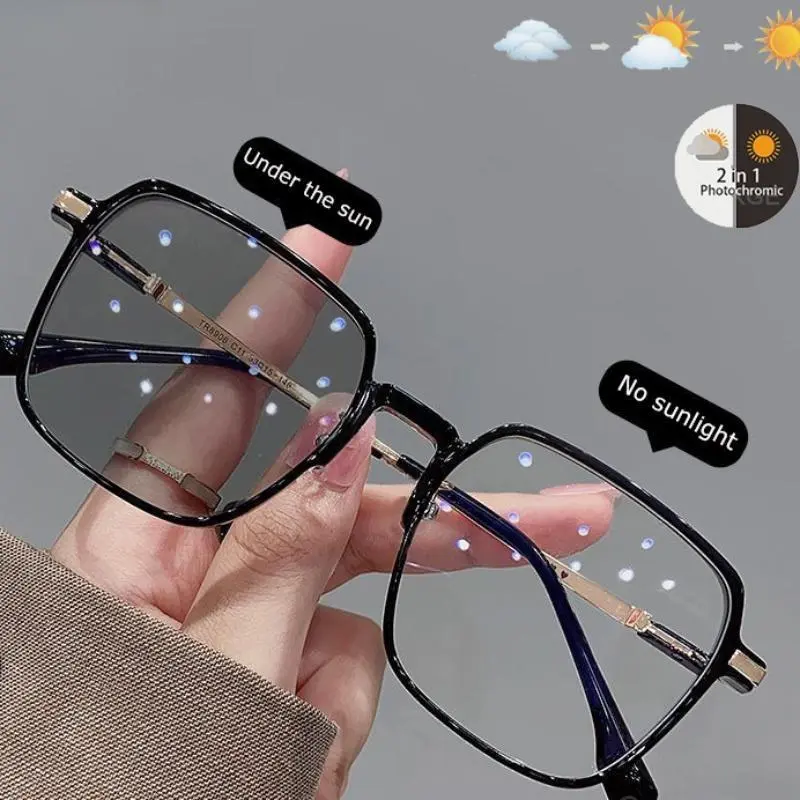 Kính Chống Bức Xạ, Đổi Màu, Gọng Lớn, Đổi Màu, Chống Ánh Sáng Xanh, Thời Trang, Phụ Kiện 0