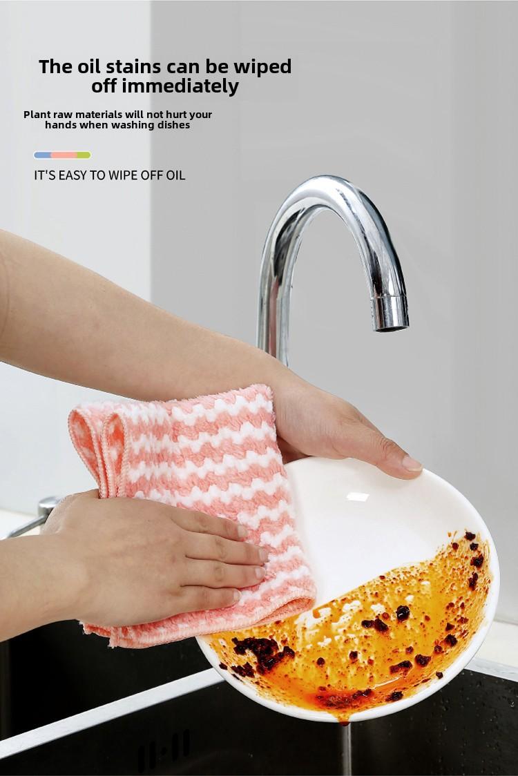 Product Introduction of Kitchen Cleaning Cloth Towel Dishwashing Cloth Household Lazy Glass Table Cleaning Non-Shedding Absorbent Non-Greasy microfiber  cloth 3