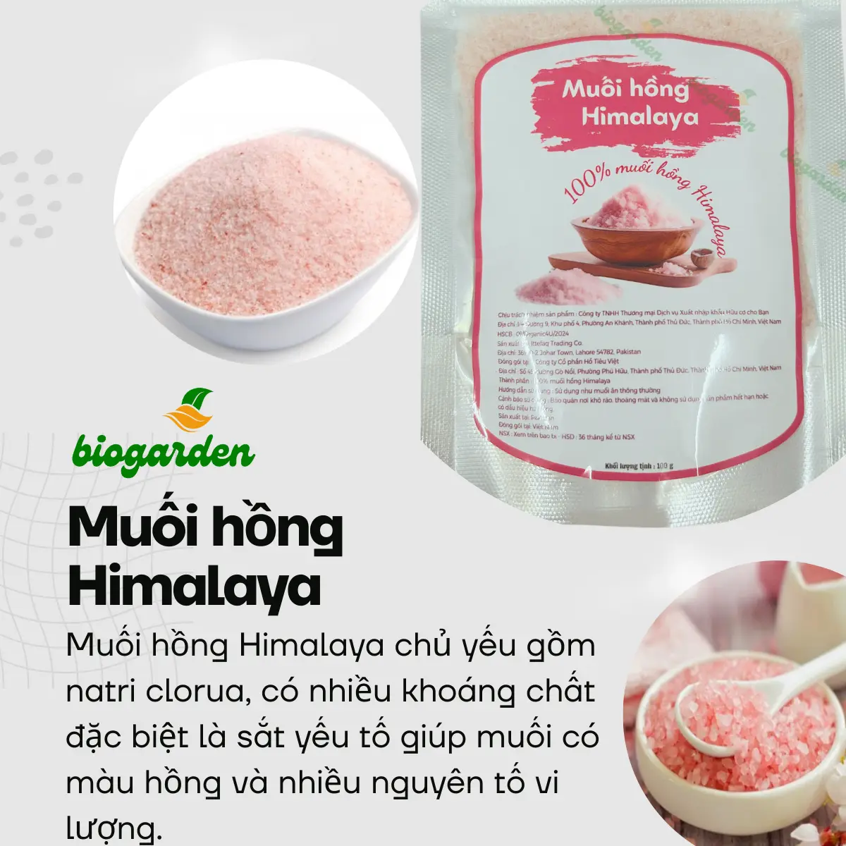 (Quà tặng) 01 Gói Muối hồng Himalya 100gr - Ăn Kiêng - Ăn thực dưỡng - Bio Garden