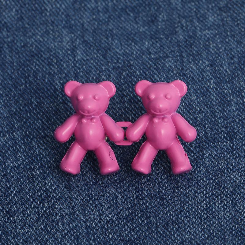 Product Introduction of 1Pair Nail-free Jeans Bear Waist Buckle Removable Closing Artifact Invisible Snap Button Tightening Waistband Button Adjustable 21