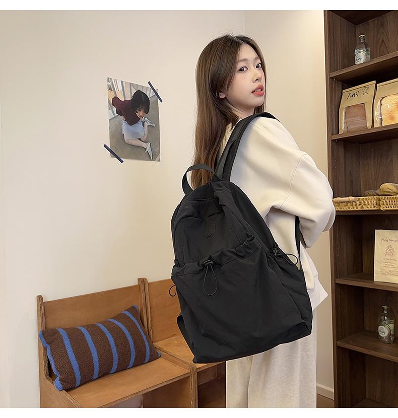 Product Introduction of Backpack, Student Schoolbag, Outdoor Backpack Leisure Simple and Lightweight Early High School Student Schoolbag New Drawstring All-Match Travel Backpack 4