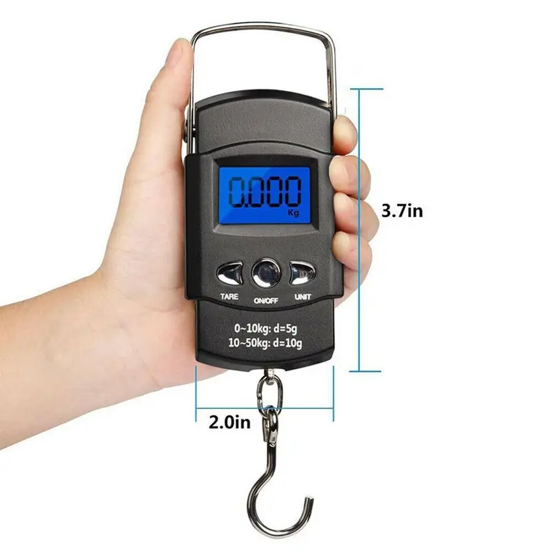 Cân Điện Tử Cầm Tay 50kg, Cân Câu Cá, Cân Giao Hàng Tiết Kiệm, Có Móc 4