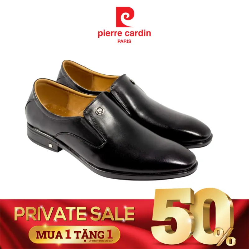 Giày tây nam Pierre Cardin Pháp da bò thật, đế cao su chống trượt, kiểu dáng cổ điển da bóng - 748 chính hãng