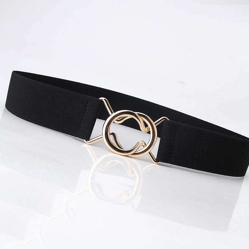 Product Introduction of Women's Elastic Waistband with Adjustable Metal Buckle Wide Belt For Dress Coat Accessories Waistband Corset Waist 31