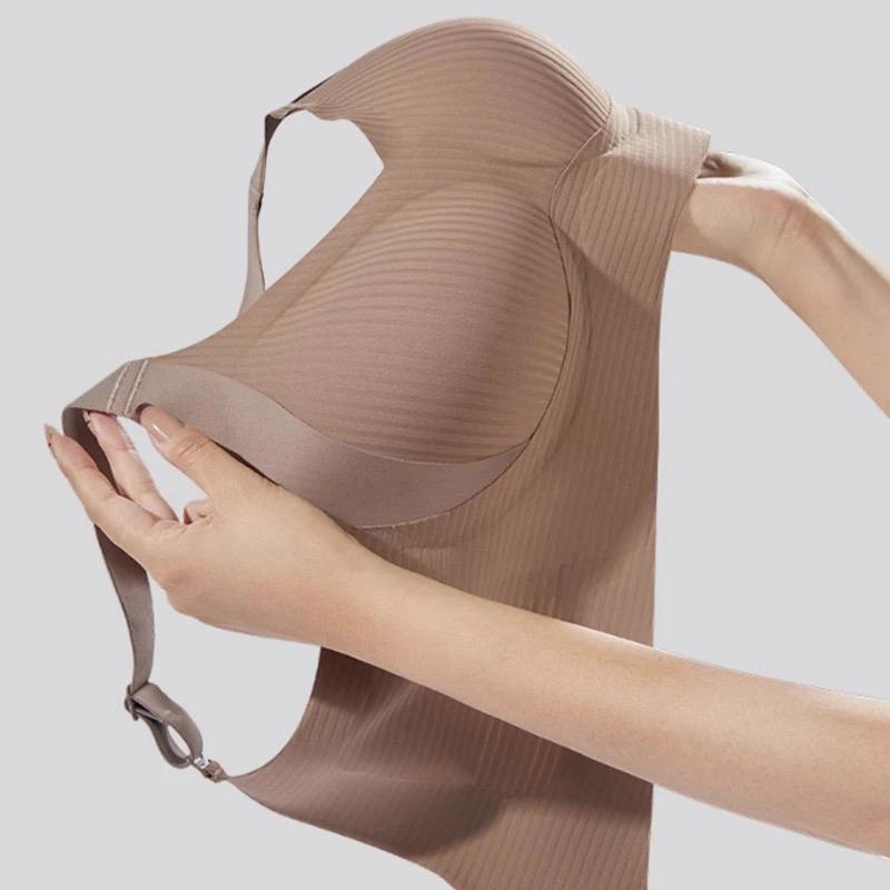 Product Introduction of Large Size High-quality Traceless Women's Underwear Without Steel Rings Gathering To Show Small Breathable Sports Women's Bra 4