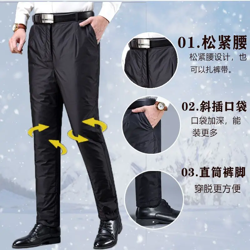 Quần Dài Có Đệm Xuống, Dành Cho Nam Giới Trung Người Già Và Cao Tuổi, Mùa Đông, Cạp Cao, Dày Dặn, Có Thể Mặc ngoài trời, Ấm Áp, Quần Có Đệm Xuống, Ấm Áp Cho Người Già, Quần Daddy 5