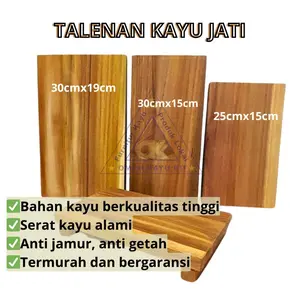 OKK-110. Talenan Kayu Jati tanpa sambungan. Tatakan alas memotong sayuran dan bumbu dapur, trend model kaki dan tanpa kaki. tebal