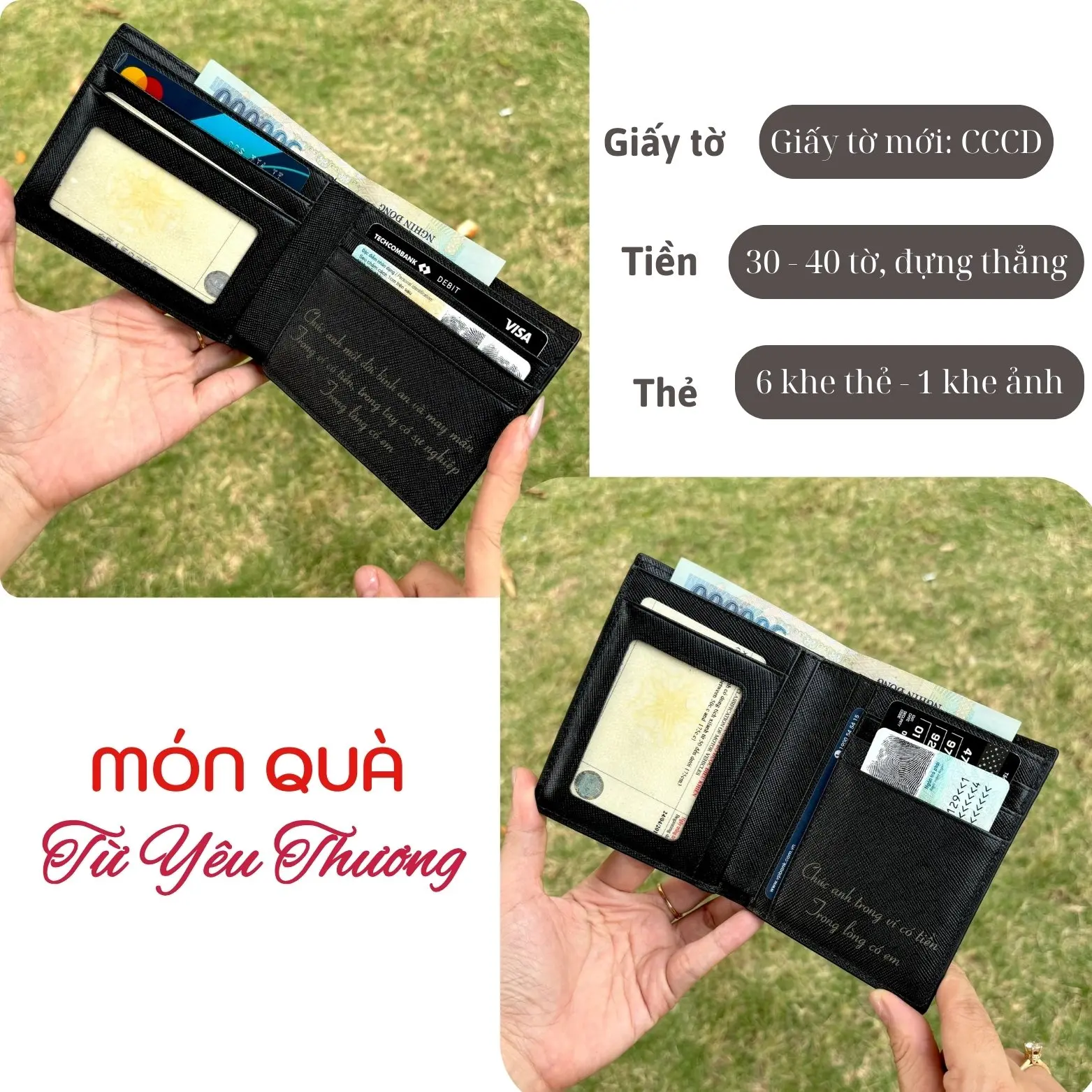 [QUÀ TẶNG NAM GIỚI ] Ví nam khắc tên theo yêu cầu có khoá kéo A dam Leather - tặng kèm hộp nơ, túi, thiệp thích hợp làm quà tặng bạn trai, chồng, bố v í vínam Kem Wallet Đồng Chữ Nhật