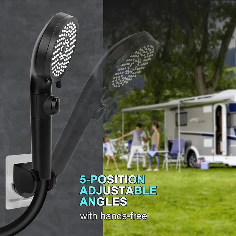 5 Modes Handheld Shower Head with Hose & Holder, 1 Set High Pressure Shower Head, Bathroom Shower Equipment for Home Dormitory Hotel Salon 4