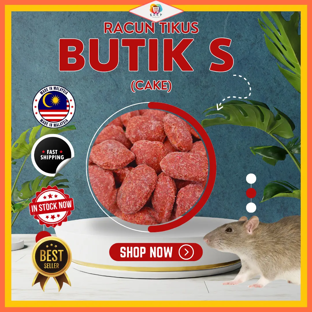 Racun Rat Tikus BUTIK S 50g Chlorophacinone tikus sawah tikus belukar mencit rumah mouse home kebun kilang office