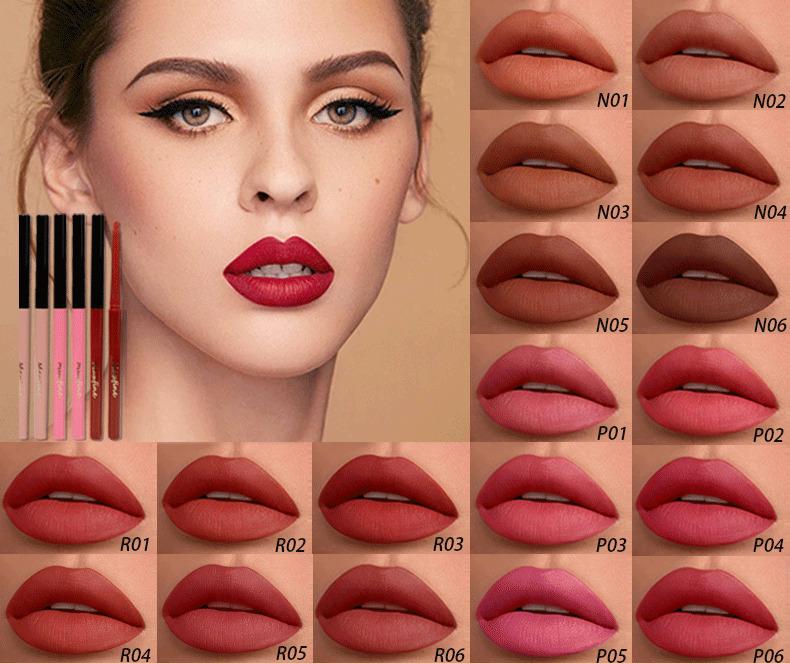 Product Introduction of Makeup 18 Colors Lip Liner Velvet Lip Liner Nonstick Cup Long Lasting Waterproof Eyeliner Cosmetic 2