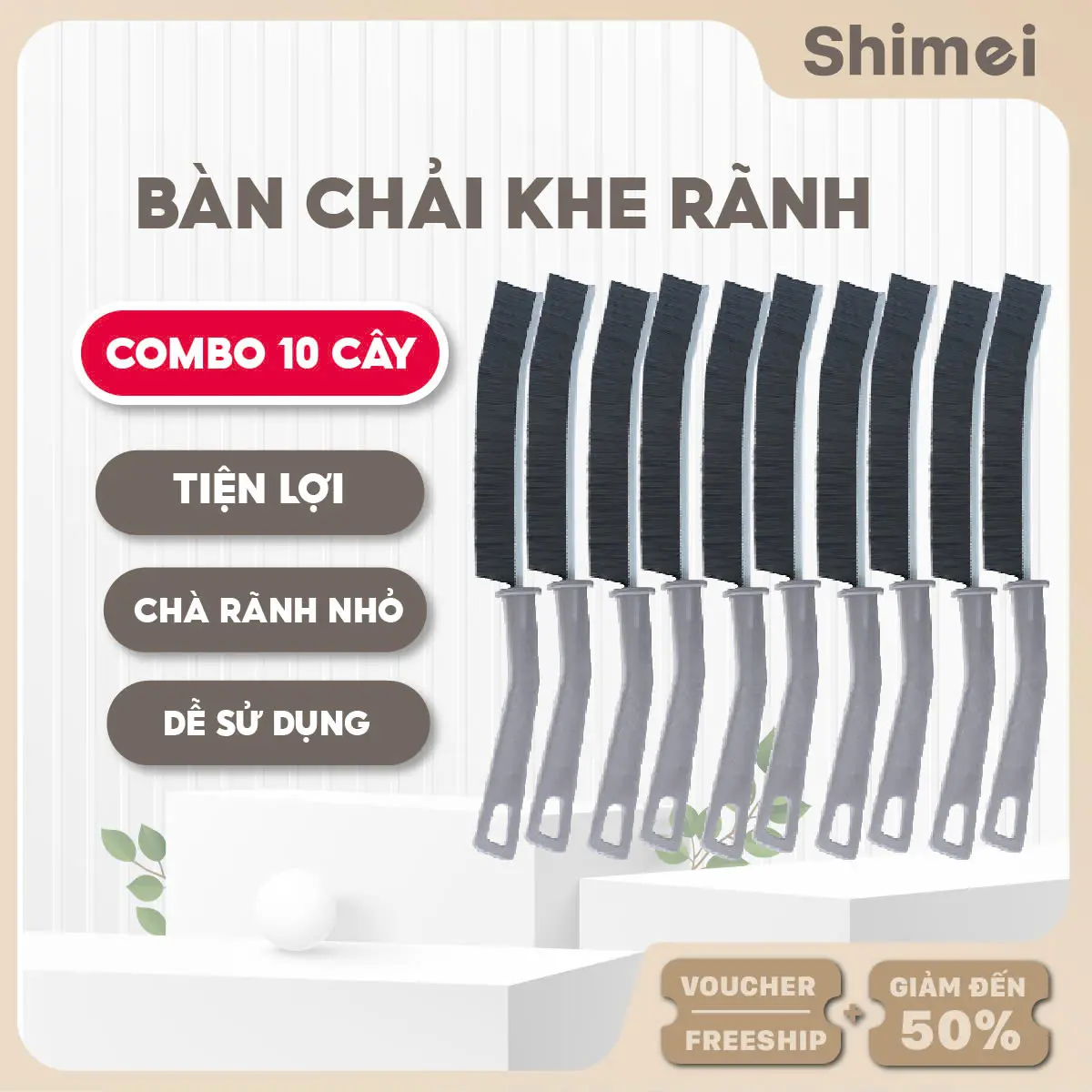Set 10 Cái Bàn Chải Vệ Sinh Khe Rãnh Nhỏ, Cọ Vệ Sinh Khe Cửa Nhà Bếp Nhỏ Gọn Tiện Lợi Làm Sạch