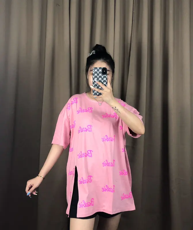 Kaos Oversize Barbie Baju Wanita Atasan Slit 5