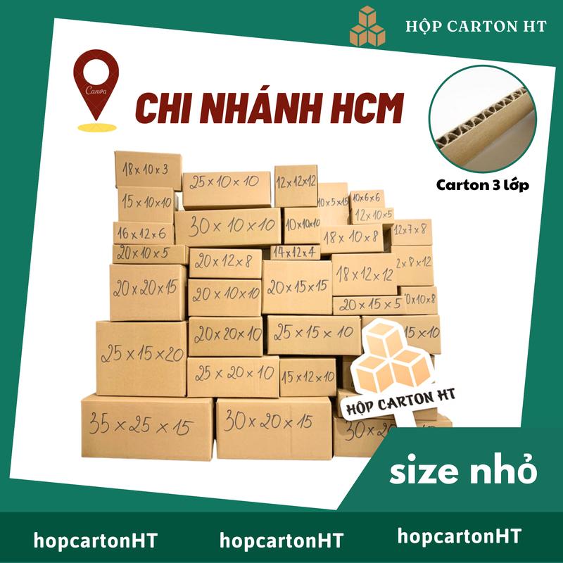 Combo 10 Hộp carton đóng hàng SIÊU CỨNG hộp shipcod size nhỏ, hộp giấy đóng hàng nhiều kích thước đựng mỹ phẩm phụ kiện giá rẻ - Hộp carton HT HCM
