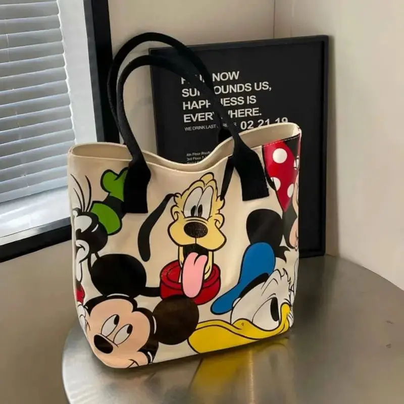 Túi Vải Mickey, Sức Chứa Lớn, Thiết Kế Mới Của Chó Hoạt Hình Dễ Thương, Túi Tote Đeo Một Bên Vai, Thích Hợp Sử Dụng Hàng Ngày